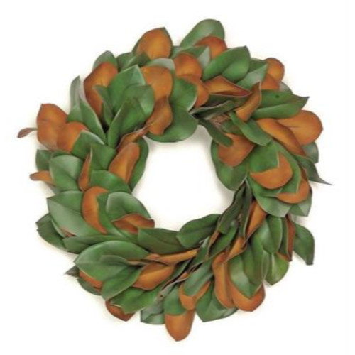 Select Artificials Magnolia Leaves Nature Inspired Artificial Spring Wreath, Green 24-Inch - FL4080-G