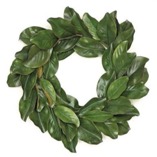 Magnolia Leaves Nature Inspired Artificial Spring Wreath, Green 24-Inch