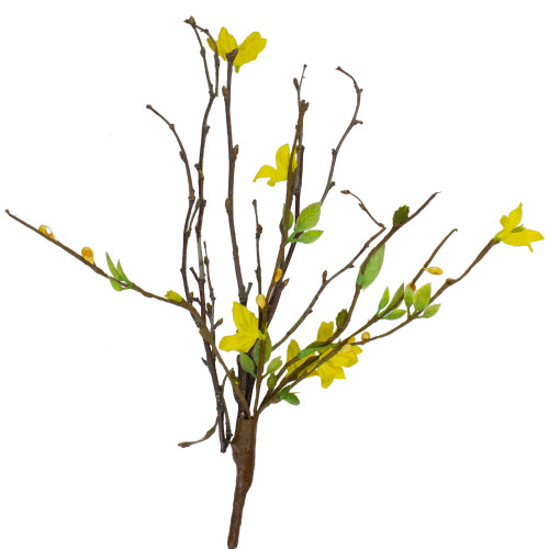 9" Yellow Forsythia Flower Branch Artificial Spring Pick Decoration