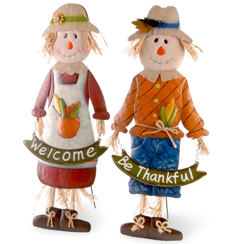 27" Metal Scarecrow Pair