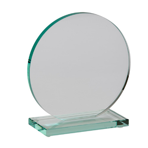6" Clear Green Elegant Medium Round Smoked Trophy