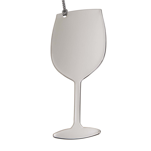 3.375" X 1.5" Gray And Silver Non-Tarnishing Wine Glass Ornament With Silver String