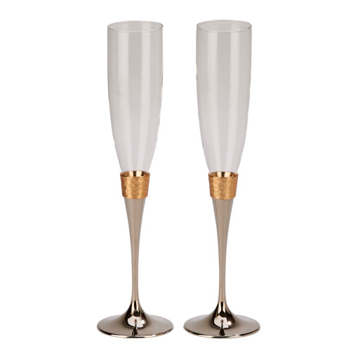 10.5" Hammered Gold Banded Flutes