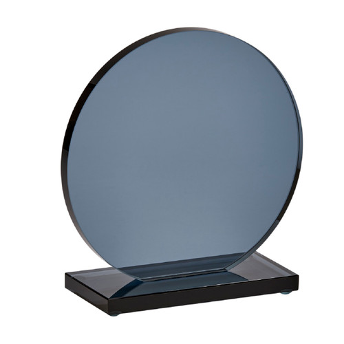 7.25" Clear Blue Elegant Large Round Smoked Trophy