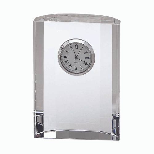 4.5" Optic Crystal Semi Circular Clock