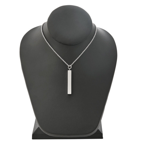 1.5" Stainless Steel Vertical Bar With 18" Stainless Steel Necklace Chain