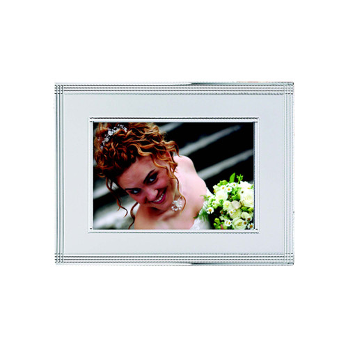 8" X 10" Metallic Gray Silver-Plated Rectangular Pearl-Finished Photo Frame