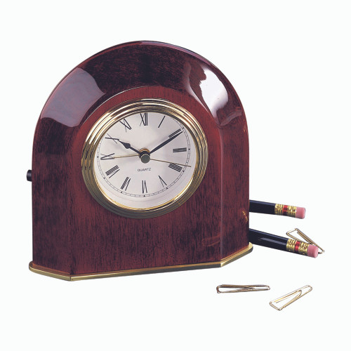 5.25" Wooden Arch Alarm Clock
