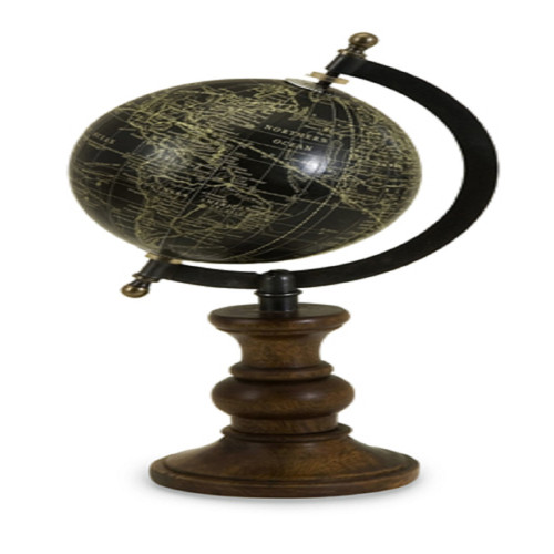 12" Photo Negative Spinning Desk Globe with Column Base