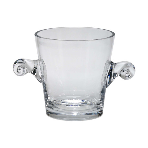 7.5" Optic Crystal Lead-Free Contemporary Simon Ice Bucket With Crystal Handles
