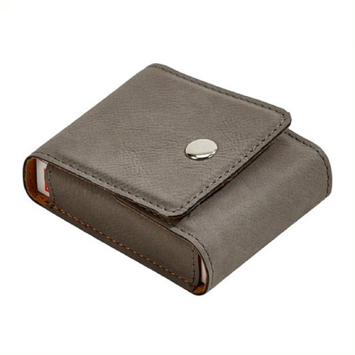 3.75" x 3" Taupe Gray Leatherette Playing Cards Case