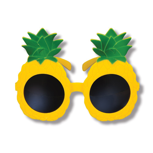 Set of 6 Yellow and Green Pineapple Design Party Sunglasses 5"