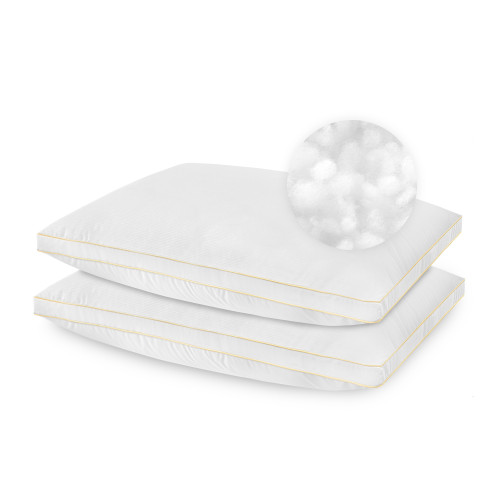 Set of Two White Standard Medium Density Moisture Wicking Bed Pillows 26"