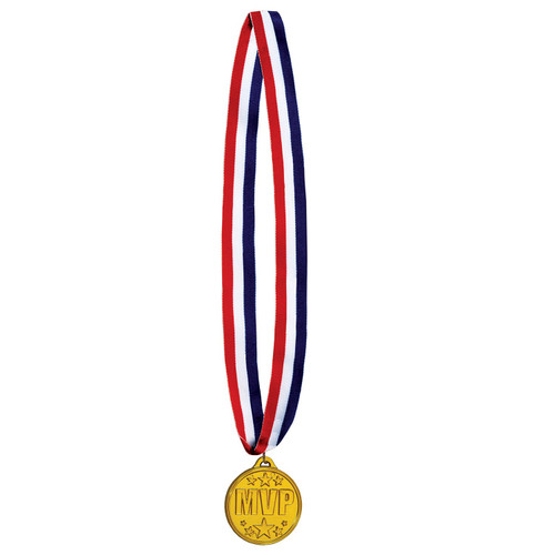 Set of 12 Red, White, and Blue Ribbon with MVP Winner Medal - 30”