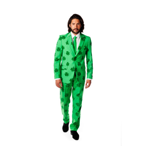 Emerald Green Shamrock Men's Adult St. Patrick's Day Slim Fit Suit - US48