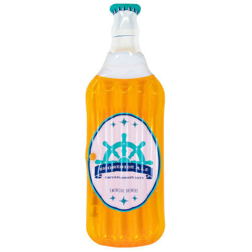 81” Yellow and White Beer Bottle Swimming Pool Inflatable Float