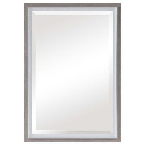 40.75" Gray Contemporary Rectangular Glass Wall Mirror