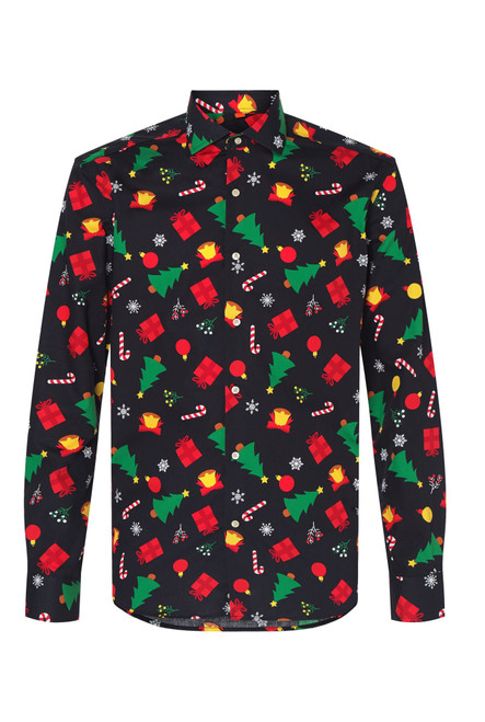Black and Red Icons Men's Adult Christmas Shirt - Medium