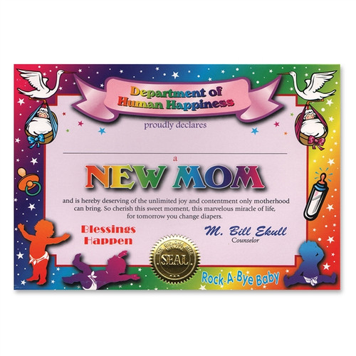 Pack of 6 ''New Mom'' Certificates 5" x 7"