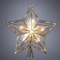 Kurt Adler 10" Lighted Smoky Capiz Shell Star Christmas Tree Topper - Clear Lights