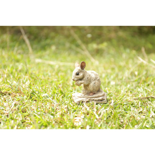 3.50" Beige Mouse Driftwood Distressed Statue