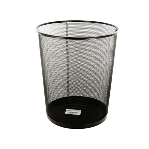 Pack of 4 Black Metal Mesh Waste Container 13.5"