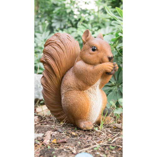 10" Brown Contemporary Eating Squirrel Figurine