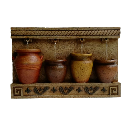 22" Beige and Brown 4 Pouring Jugs Outdoor Patio Garden Fountain