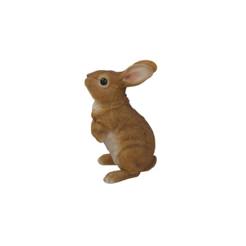 10" Brown and White Standing Rabbit Figurine