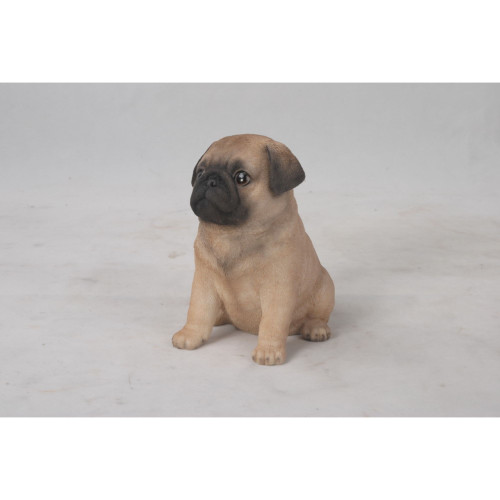 6.5" Brown and Black Sitting Pug Puppy Figurine