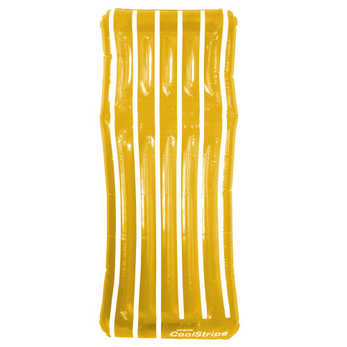 72" Inflatable Yellow and White Transparent Cool Stripe Swimming Pool Mattress Float - 32255685
