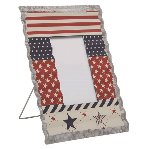 10.75" Red and Ivory 4th of July Corrugated American Picture Frame