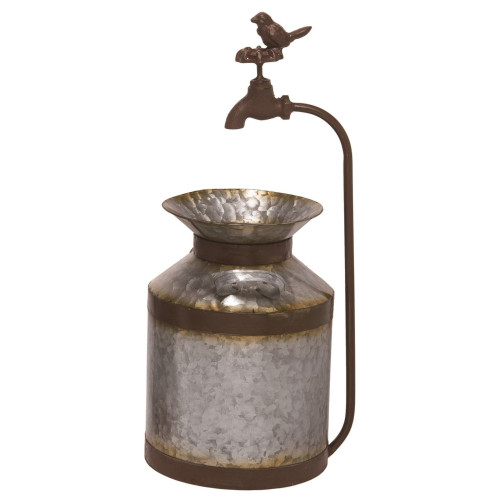 19" Bronze Lined Easter Can with Spigot Metal Outdoor Planter