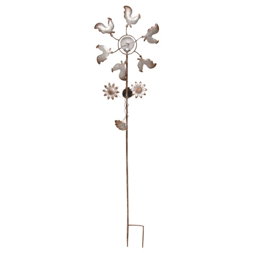 58" Silver Solver Kinetic Farm Animal Easter Outdoor Yard Stake