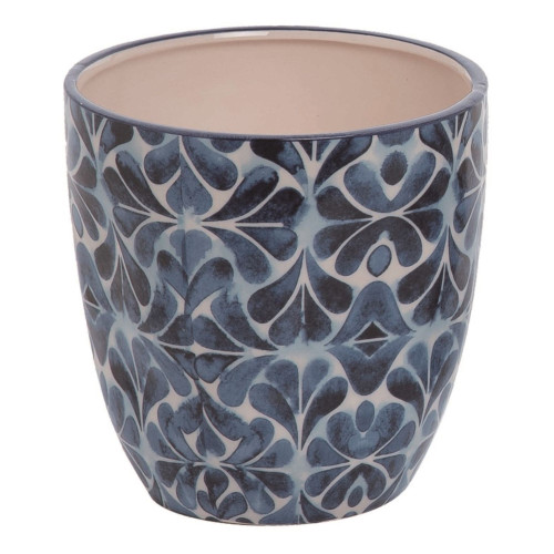 5.5" Blue and White Easter Indigo Clash Outdoor Planter