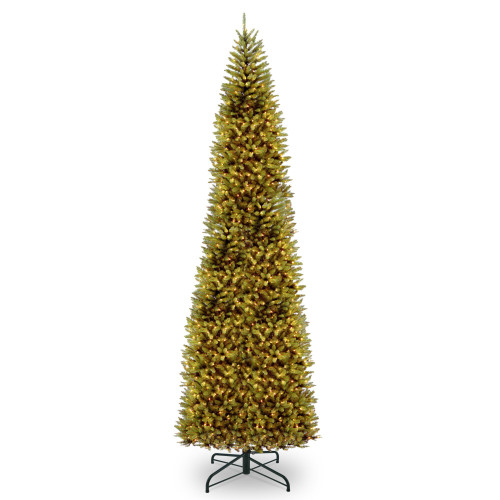 14’ Pre-lit Pencil Kingswood Fir Pencil Artificial Christmas Tree, Clear Lights