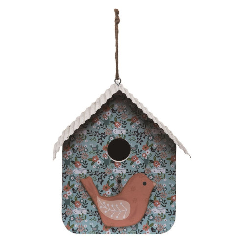 9" Green and Brown Contemporary Birdhouse Easter Decor