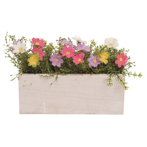 9.45" Green and Pink Rectangular Easter Floral Display Box