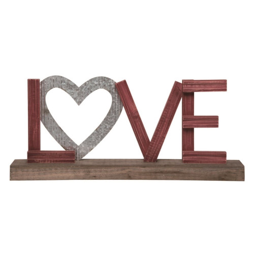 23.25" Brown Valentines Day Love Tabletop Word Block Decor