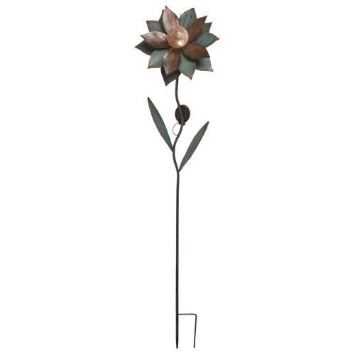 53.5" Green and Bronze Easter Solar Flower Yard Stake