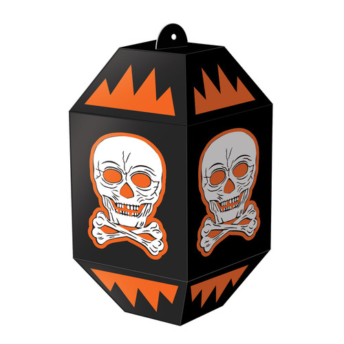 36 Counts Black and Orange Vintage Halloween Skull Paper Lanterns 7”