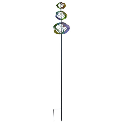 51" Vibrantly Colored Kinetic Orb Easter Outdoor Yard Stake