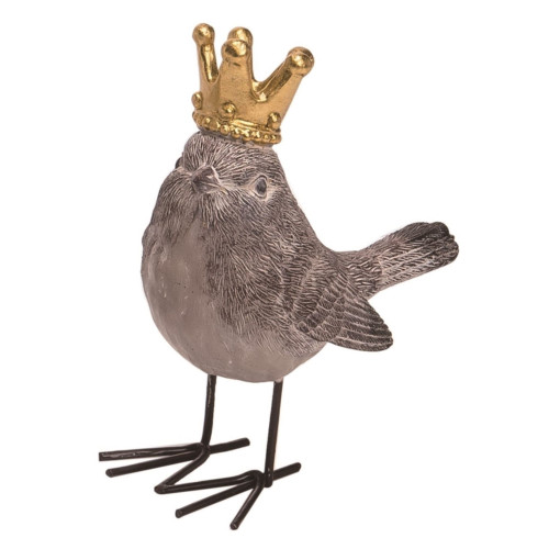 5" Brown and Gold Easter Royal Bird with Crown Figurine