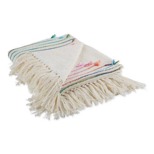 White and Pink Rectangular with Diamond Cut Throw Blanket 50" x 60"