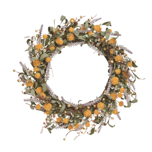 Billy Ball Easter Wreath, Yellow and Green- 22-Inch
