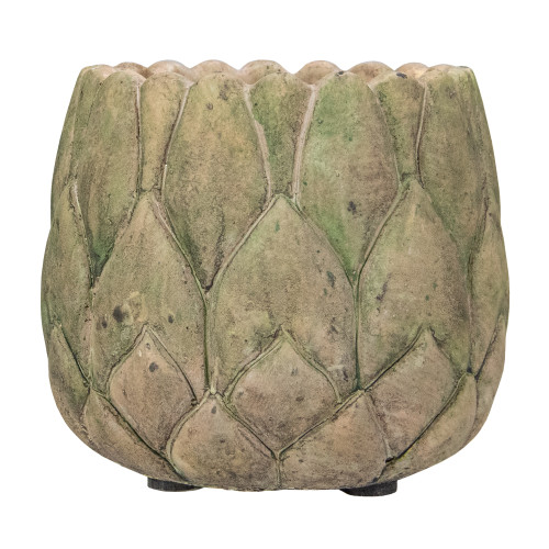 3.5" Green and Brown Weathered Artichoke Planter