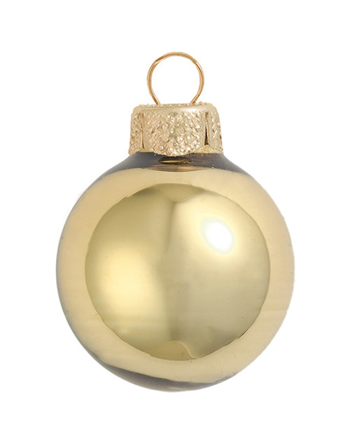 40ct Gold Shiny Glass Ball Christmas Ornaments 1.5" (40mm)