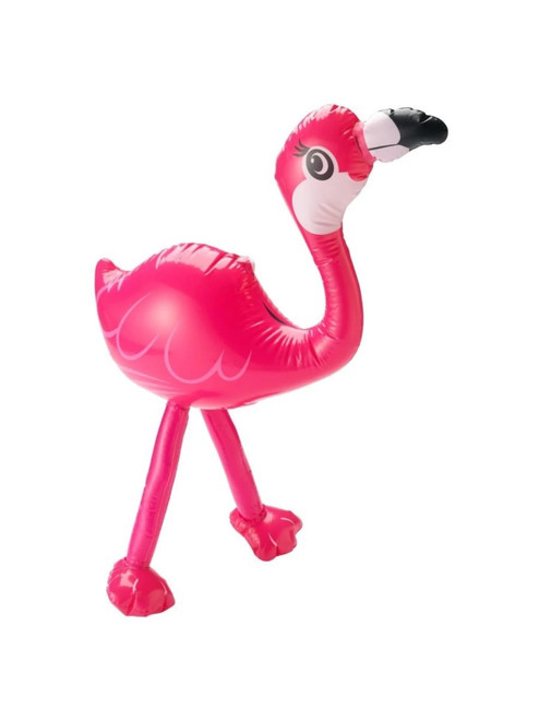 19" Pink and Black Inflatable Flamingo Halloween Toy