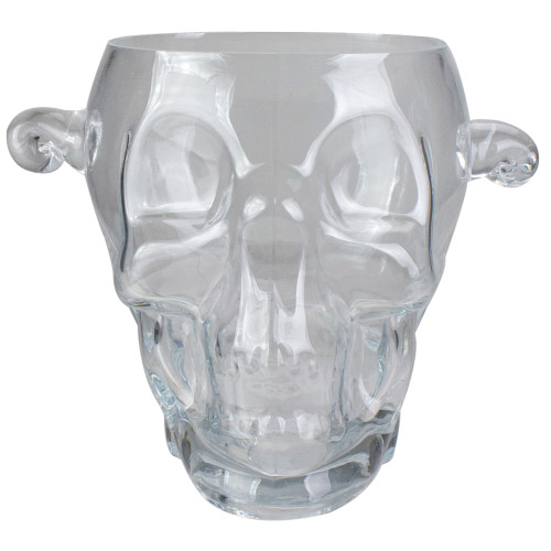 10.75" Clear Glass Halloween Skull Bowl