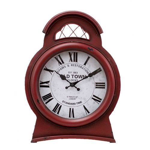 4.25" x 11" Brick Red Vintage Style Old Town Clock